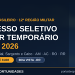 Processo Seletivo Militar Temporário 12ª RM 2026 3 Processo Seletivo Militar Temporário 12ª RM 2026 com vagas para Oficial, Sargento e Cabo
