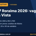 Processo seletivo CREF27 Roraima 2026 com vagas em Boa Vista e inscrições de 20 a 30 de outubro